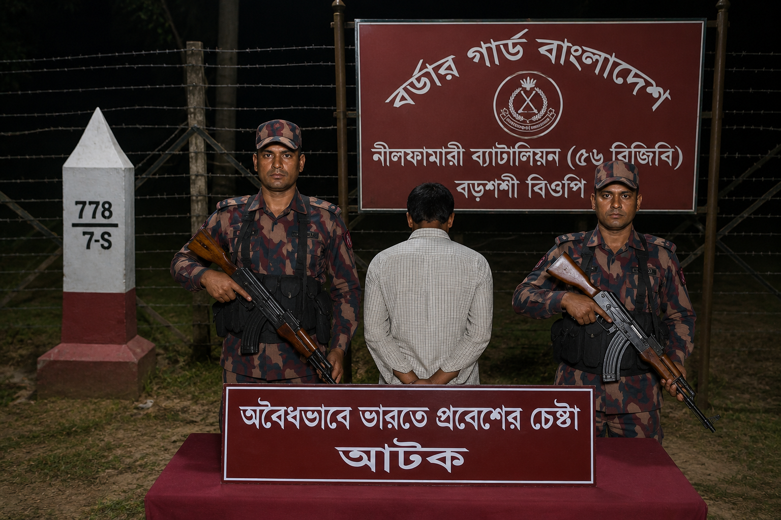 বোদা সীমান্তে অনুপ্রবেশের চেষ্টায় বাংলাদেশি আটক