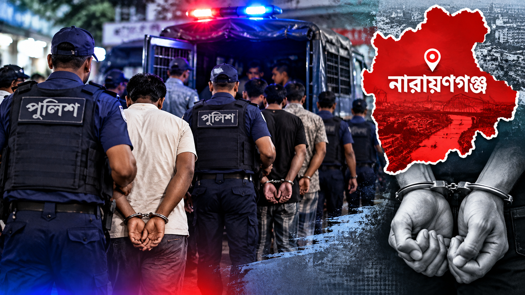 নারায়ণগঞ্জে ৭ থানায় গ্রেপ্তার আসামিদের পুলিশি হেফাজত
