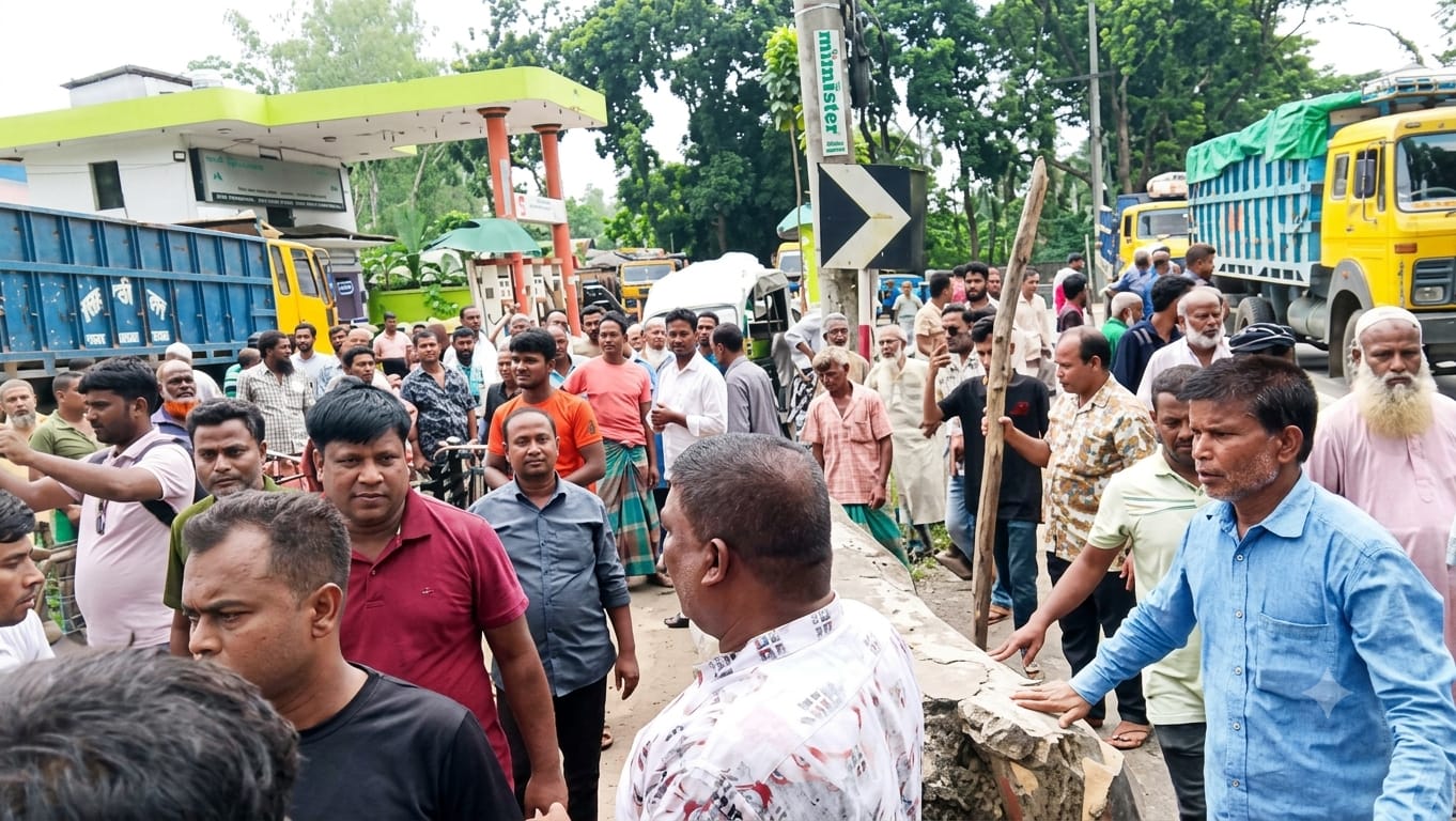 লালমনিরহাটে সার সরবরাহের দাবিতে কৃষকদের মহাসড়ক অবরোধ